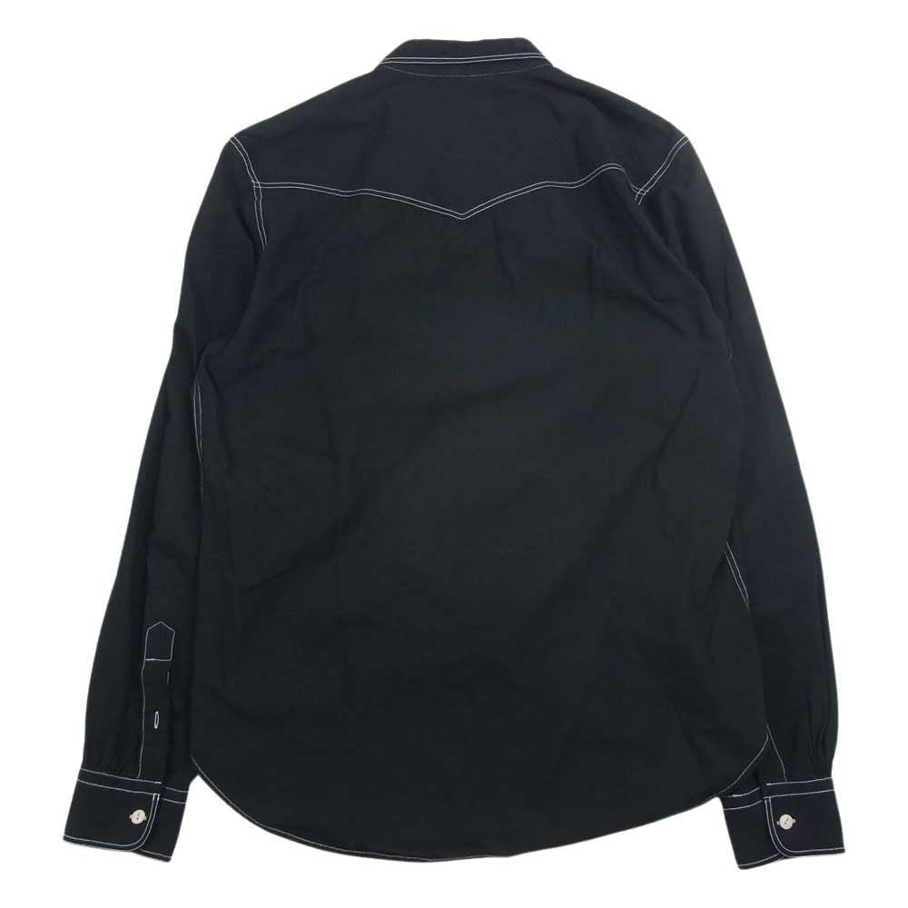 オフィシンジェネラール ステッチ コットン ワーク 長袖 シャツ ブラック系 M【中古】