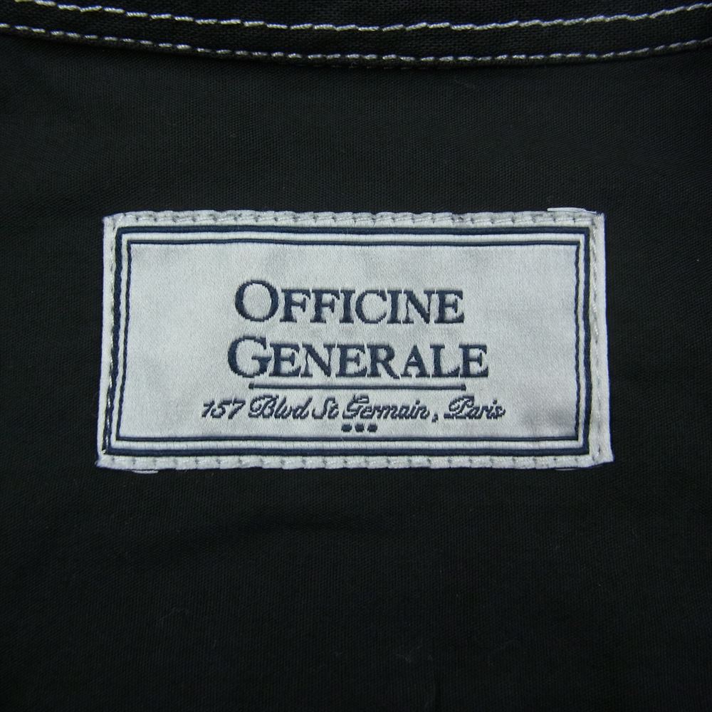 オフィシンジェネラール ステッチ コットン ワーク 長袖 シャツ ブラック系 M【中古】