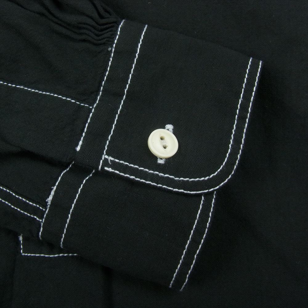 オフィシンジェネラール ステッチ コットン ワーク 長袖 シャツ ブラック系 M【中古】