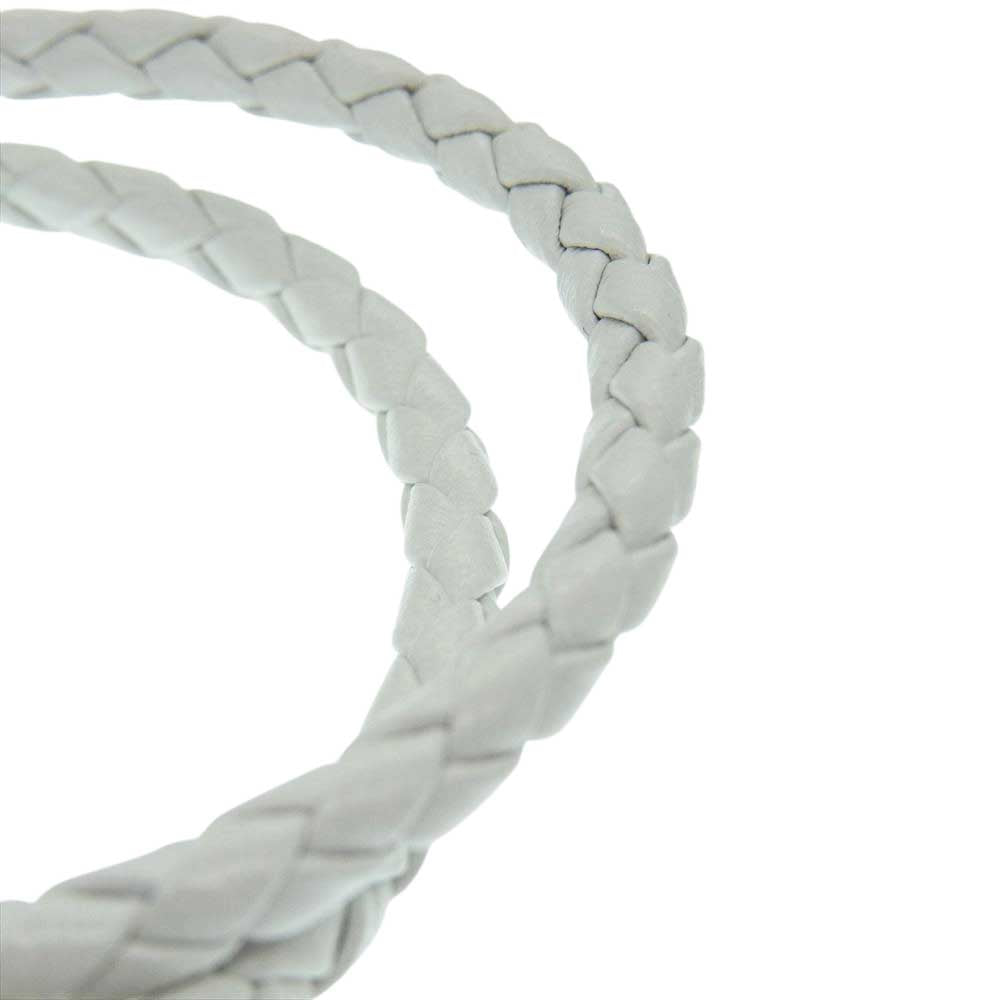 鷲見太郎 ギャランティ付属 WHITE LEATHER BRACELET K18 925 頭金イーグル ホワイト レザー ブレスレット ホワイト系 シルバー系 ゴールド系【美品】【中古】