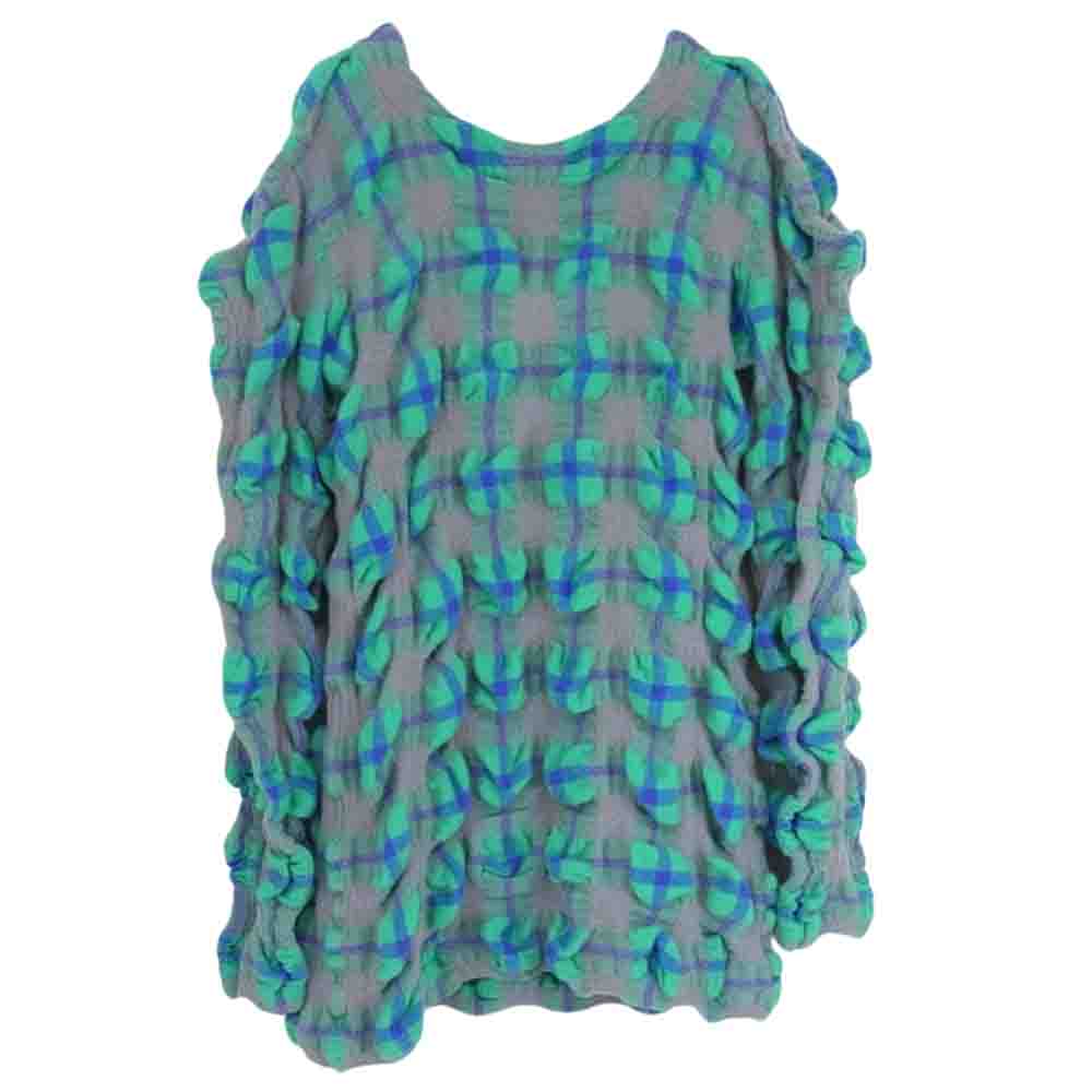 ISSEY MIYAKE イッセイミヤケ 23AW IM33FT059 RHYTHM CHECK DRESS リズム チェック ドレス ワンピース グリーン系 2【中古】