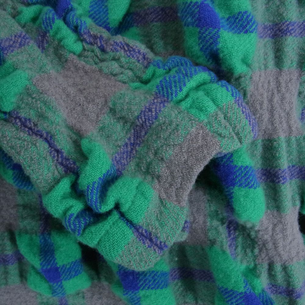 ISSEY MIYAKE イッセイミヤケ 23AW IM33FT059 RHYTHM CHECK DRESS リズム チェック ドレス ワンピース グリーン系 2【中古】