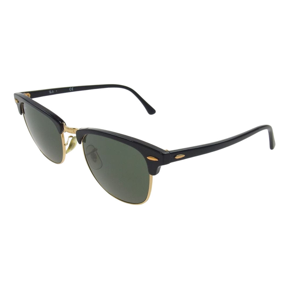 Ray-Ban レイバン RB3016-W0365-S51 CLUBMASTER クラブマスター アイウェア 眼鏡 サングラス ブラック系 ゴールド系 51□21【中古】