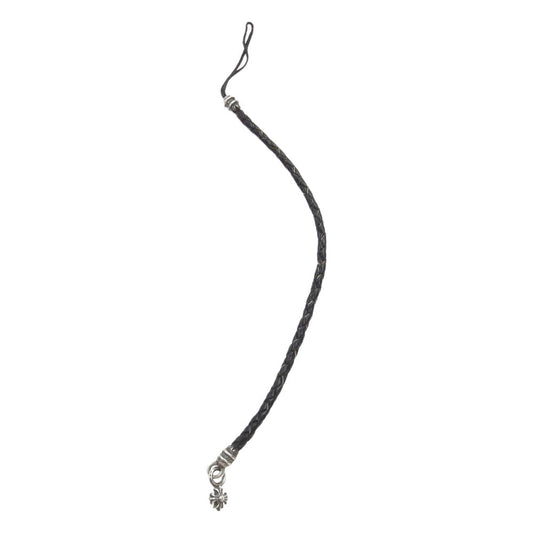 CHROME HEARTS クロムハーツ（原本無） PHONE STRAP CHプラス タイニー レザー フォン ストラップ キーホルダー  ダークブラウン系【中古】