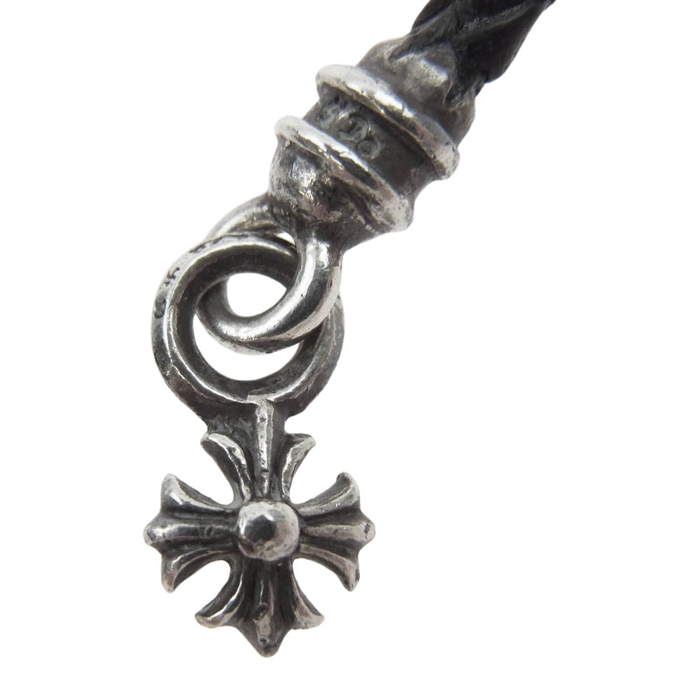 CHROME HEARTS クロムハーツ（原本無） PHONE STRAP CHプラス タイニー レザー フォン ストラップ キーホルダー  ダークブラウン系【中古】
