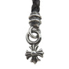 CHROME HEARTS クロムハーツ（原本無） PHONE STRAP CHプラス タイニー レザー フォン ストラップ キーホルダー  ダークブラウン系【中古】