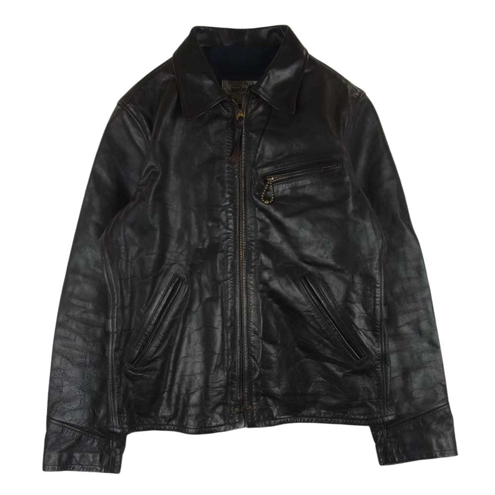SUGAR CANE シュガーケーン 436 NATION-ALLS UNION MADE HORSEHIDE ホースハイド レザー シングル ライダース ジャケット ダークブラウン系 38【中古】