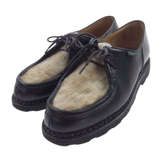 Paraboot パラブーツ MICHAEL MARCHE NOIRE ミカエル ファー レザー モカシン ブーツ チロリアン シューズ ブラック系 40.5【中古】