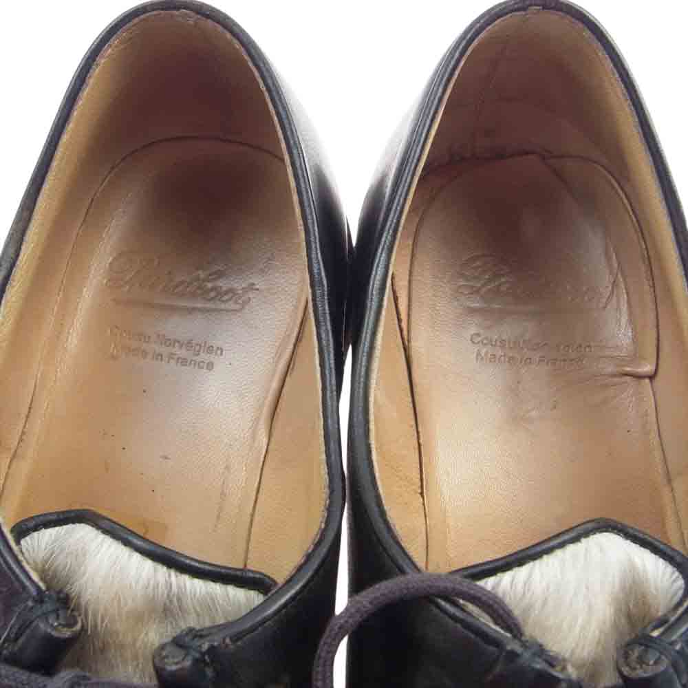 Paraboot パラブーツ MICHAEL MARCHE NOIRE ミカエル ファー レザー モカシン ブーツ チロリアン シューズ ブラック系 40.5【中古】