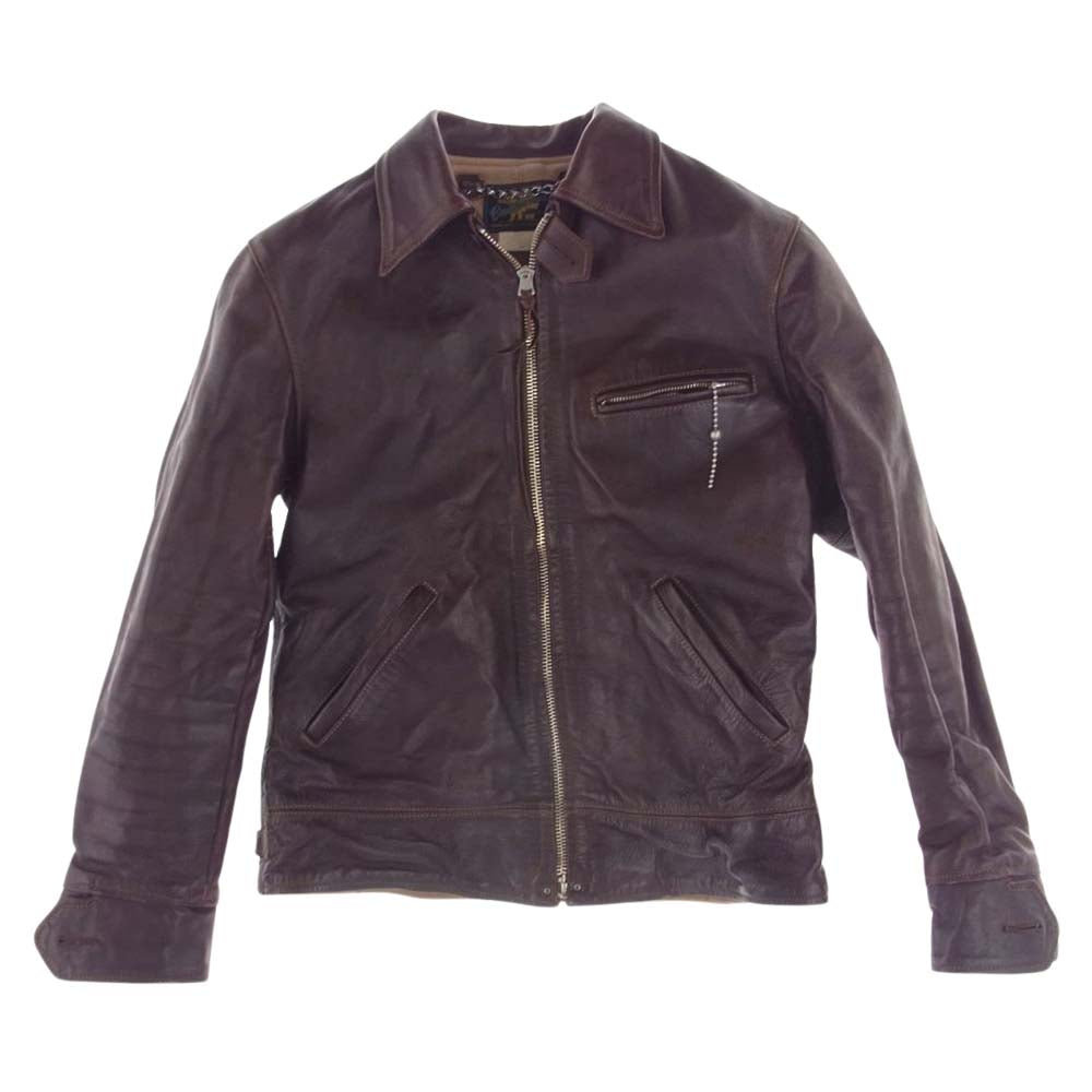 レインボーカントリー シングル ライダース ジャケット ブラウン ブラウン系 36【中古】