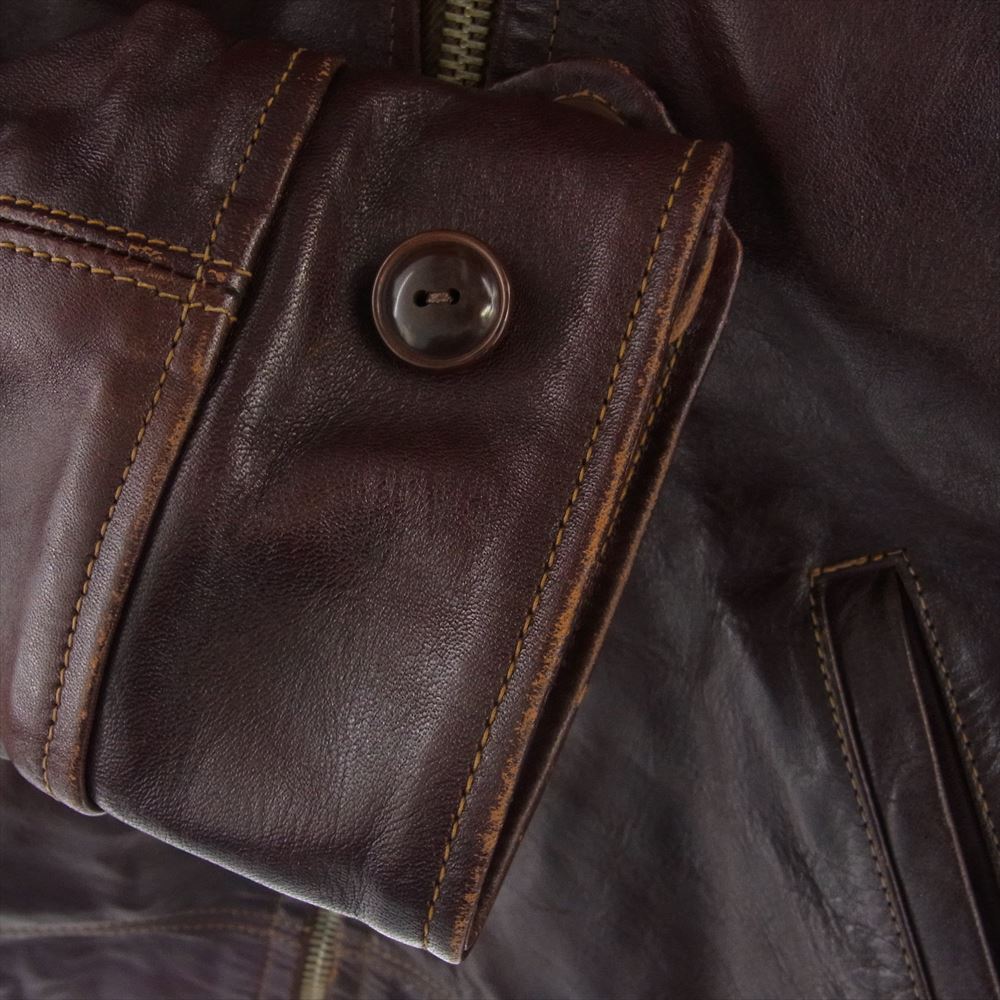 レインボーカントリー シングル ライダース ジャケット ブラウン ブラウン系 36【中古】