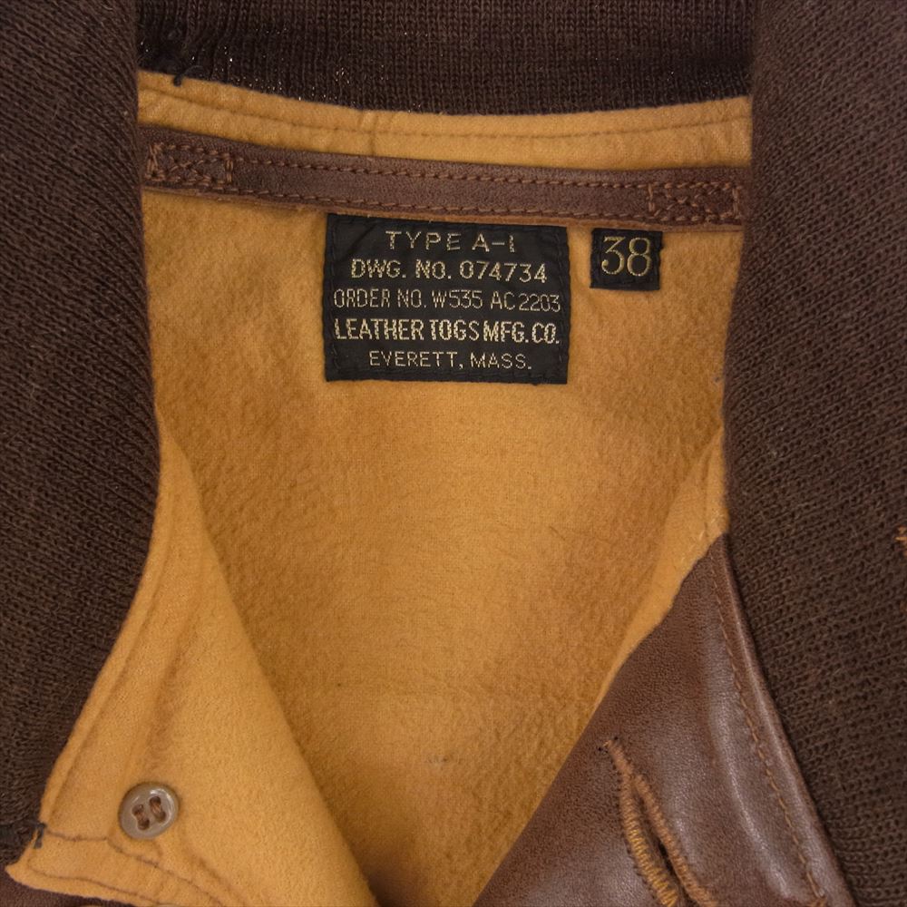 FREEWHEELERS フリーホイーラーズ LEATHER TOGS A-1 ホースハイド フライトジャケット ブラウン系 38【中古】