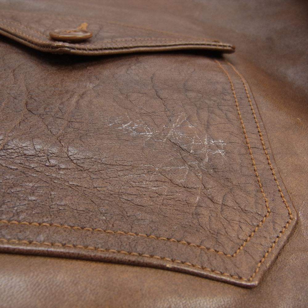FREEWHEELERS フリーホイーラーズ LEATHER TOGS A-1 ホースハイド フライトジャケット ブラウン系 38【中古】
