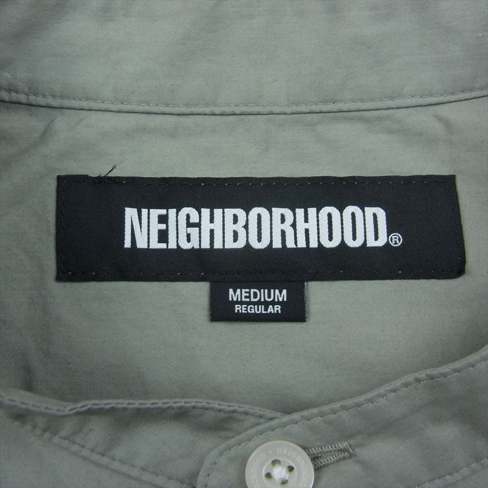 NEIGHBORHOOD ネイバーフッド 232AQNH-SHM03 BANDCOLLAR SHIRT LS スーピマコットン バンドカラー長袖 シャツ  グレージュ系 M【中古】