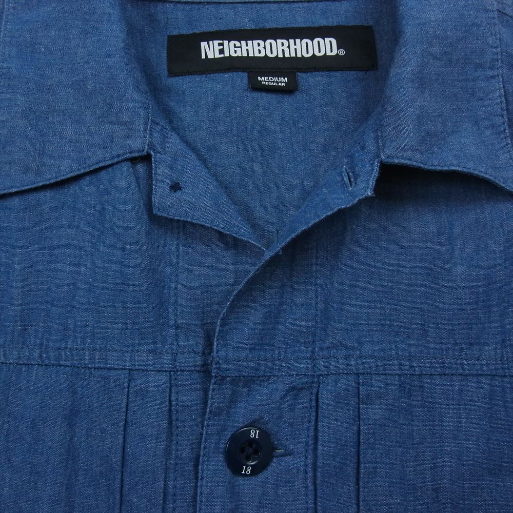 NEIGHBORHOOD ネイバーフッド 22AW  222TSNH-SHM5 CHAMBRAY TYPE-2 SH LS シャンブレー 長袖 シャツ  インディゴブルー系 M【中古】