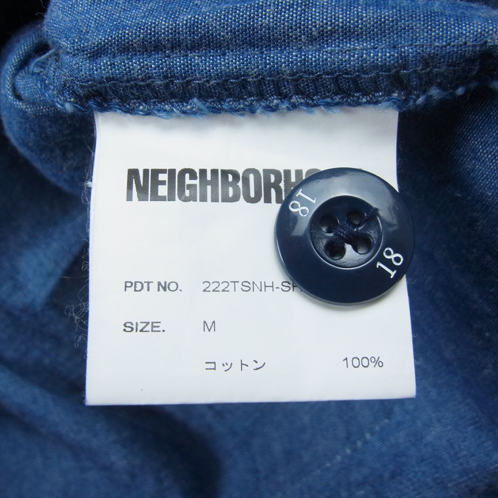 NEIGHBORHOOD ネイバーフッド 22AW  222TSNH-SHM5 CHAMBRAY TYPE-2 SH LS シャンブレー 長袖 シャツ  インディゴブルー系 M【中古】