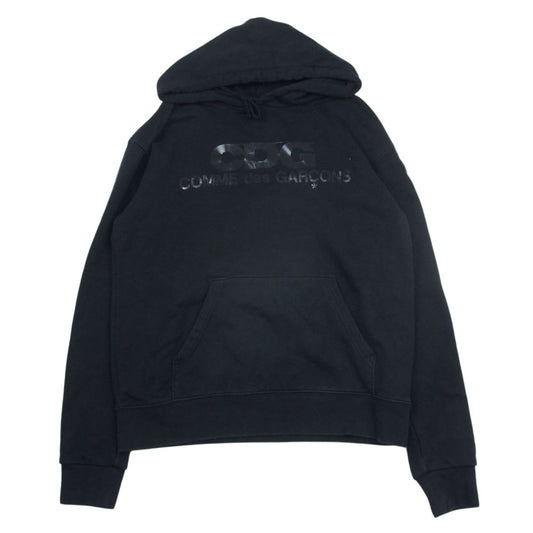 COMME des GARCONS コムデギャルソン SZ-T033 AD2019 CDG ロゴ プルオーバ― パーカー ブラック系 L【中古】