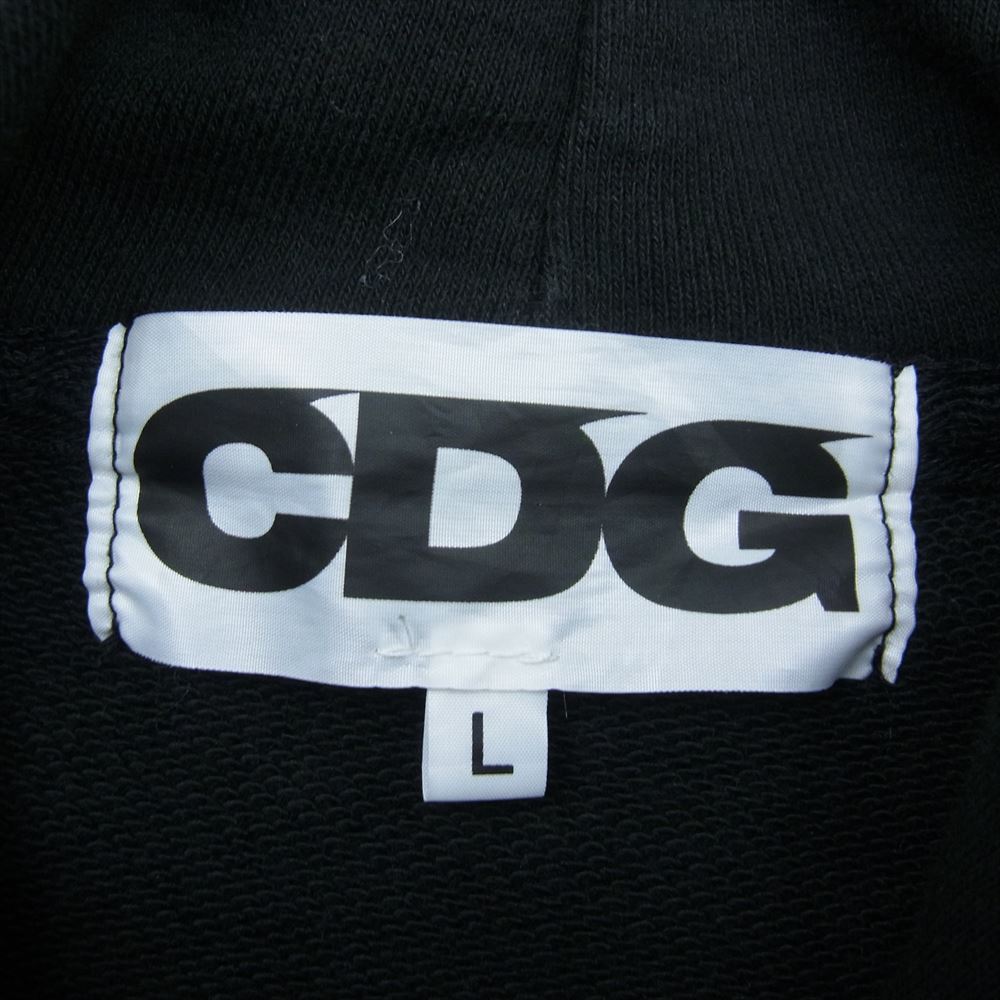 COMME des GARCONS コムデギャルソン SZ-T033 AD2019 CDG ロゴ プルオーバ― パーカー ブラック系 L【中古】