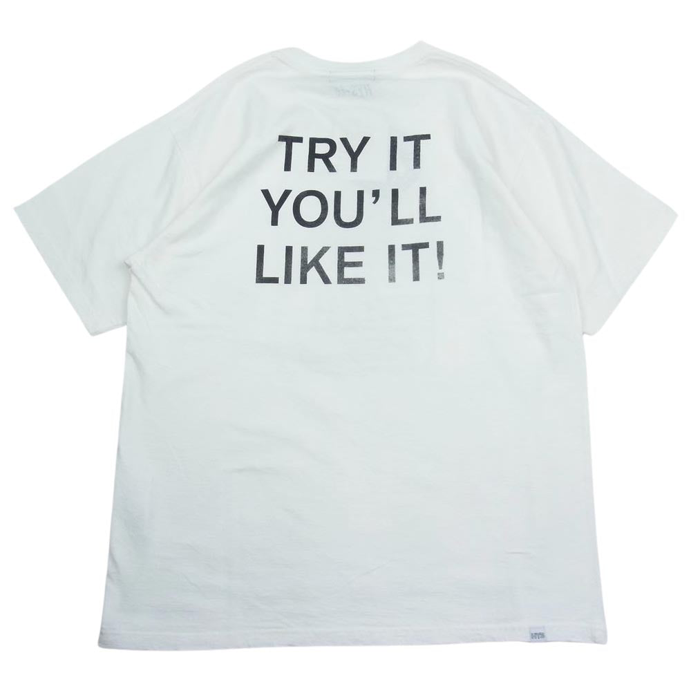 HYSTERIC GLAMOUR ヒステリックグラマー 02233CT12 CHECKER FLAG Tシャツ チェッカー フラッグ ガール 半袖 Tシャツ ホワイト系 L【新古品】【未使用】【中古】