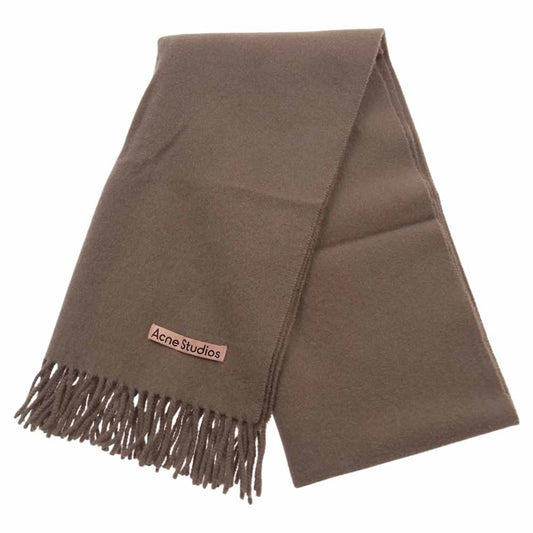 ACNE STUDIOS アクネストゥディオズ CA0086 フリンジ ウール スカーフ マフラー ブラウン系【中古】