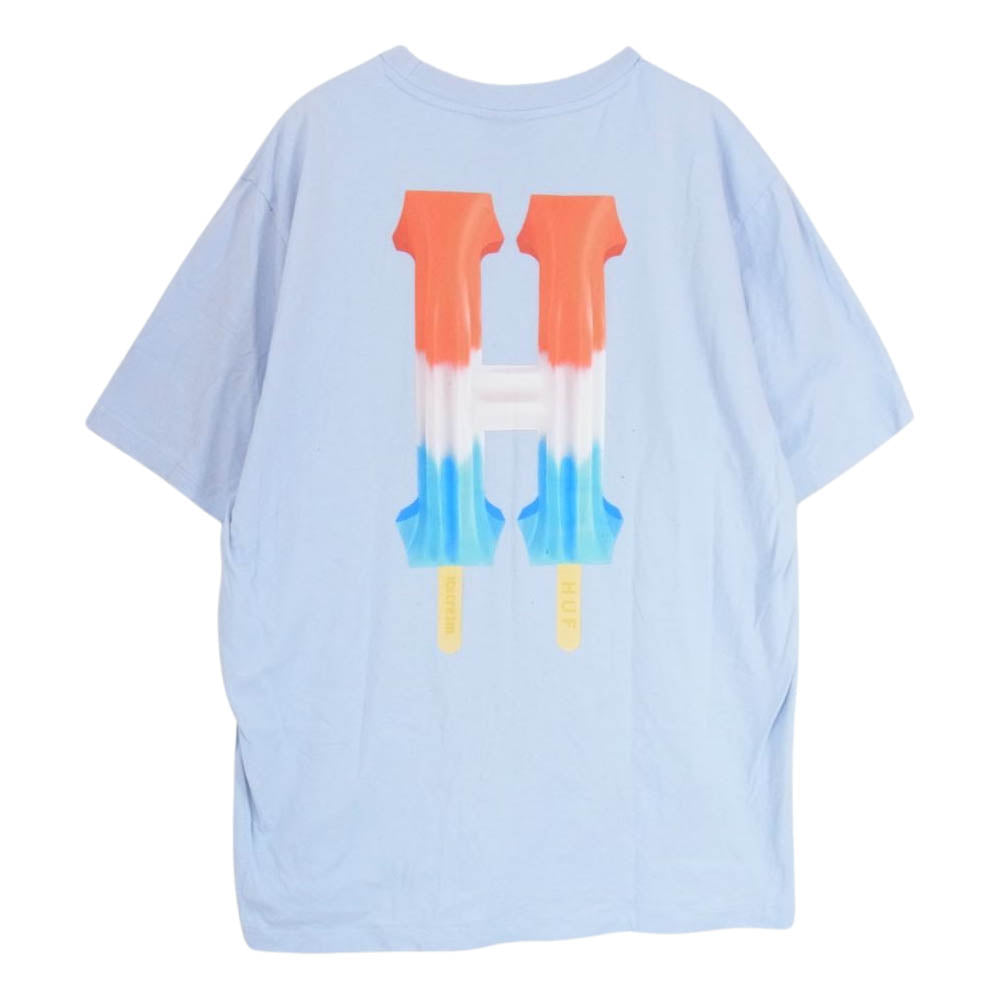 HUF ハフ × ICECREAM アイスクリーム SPACEPOP SS TEE LIGHT BLUE スペースポップ 半袖 Tシャツ ライトブルー系 XL【中古】