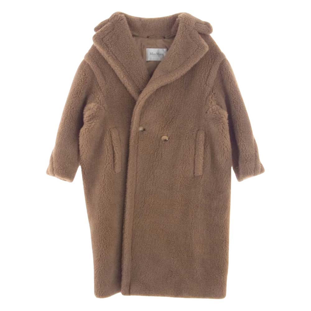 MAX MARA マックスマーラ 101606296 白タグ イタリア製 キャメル シルク テディベア アイコン コート ブラウン系 XS【中古】