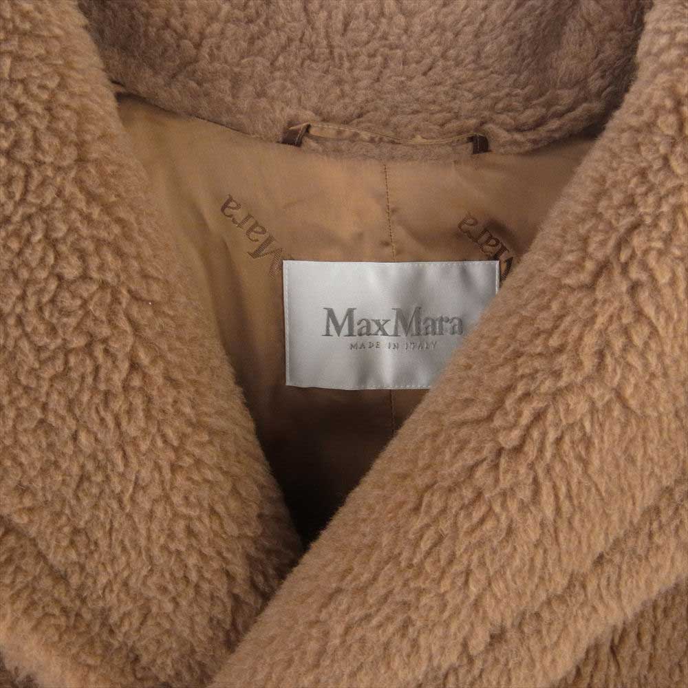 MAX MARA マックスマーラ 101606296 白タグ イタリア製 キャメル シルク テディベア アイコン コート ブラウン系 XS【中古】