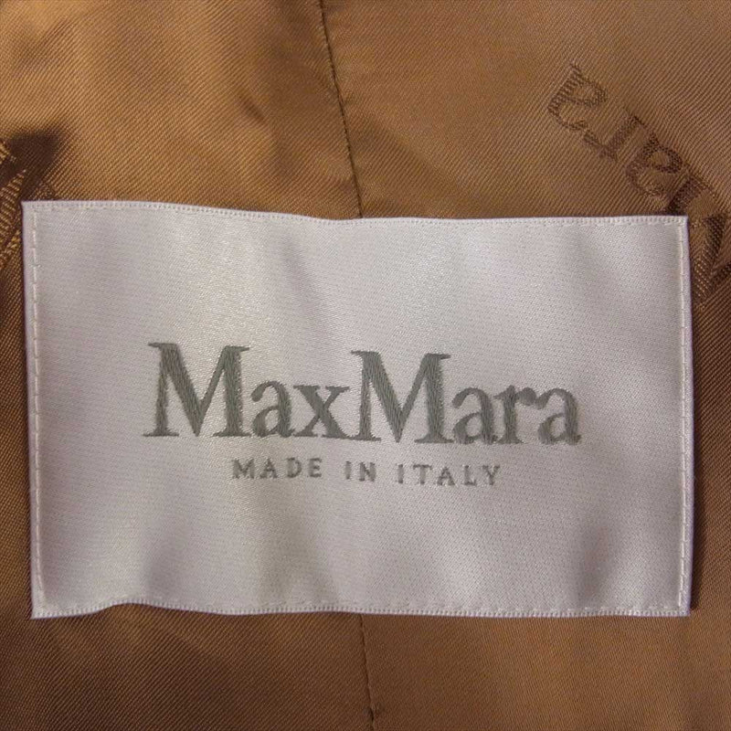 MAX MARA マックスマーラ 101606296 白タグ イタリア製 キャメル シルク テディベア アイコン コート ブラウン系 XS【中古】