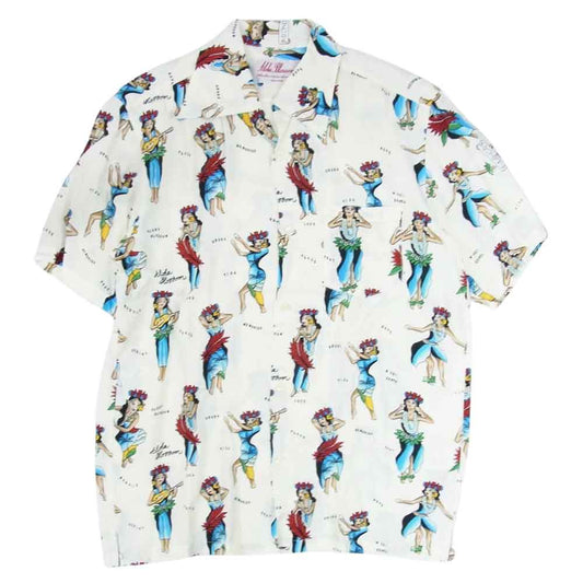 アロハブロッサム AB-0010010100 レーヨン 総柄 アロハシャツ 半袖 ホワイト系 42【極上美品】【中古】