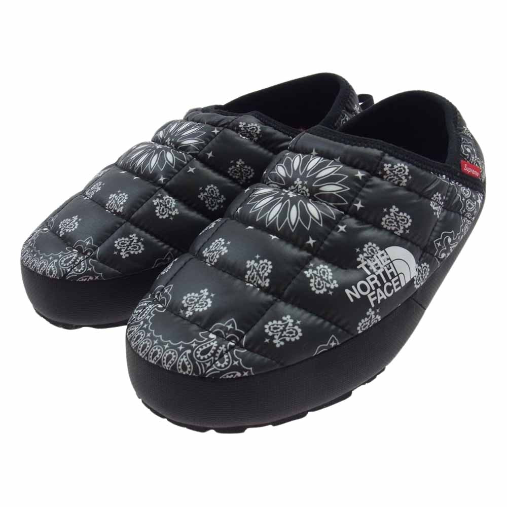 Supreme シュプリーム 14AW NF01470 × THE NORTH FACE ノースフェイス BANDANA TRACTION MULE バンダナ トランクション ミュール ブーツ ブラック系 25cm【極上美品】【中古】