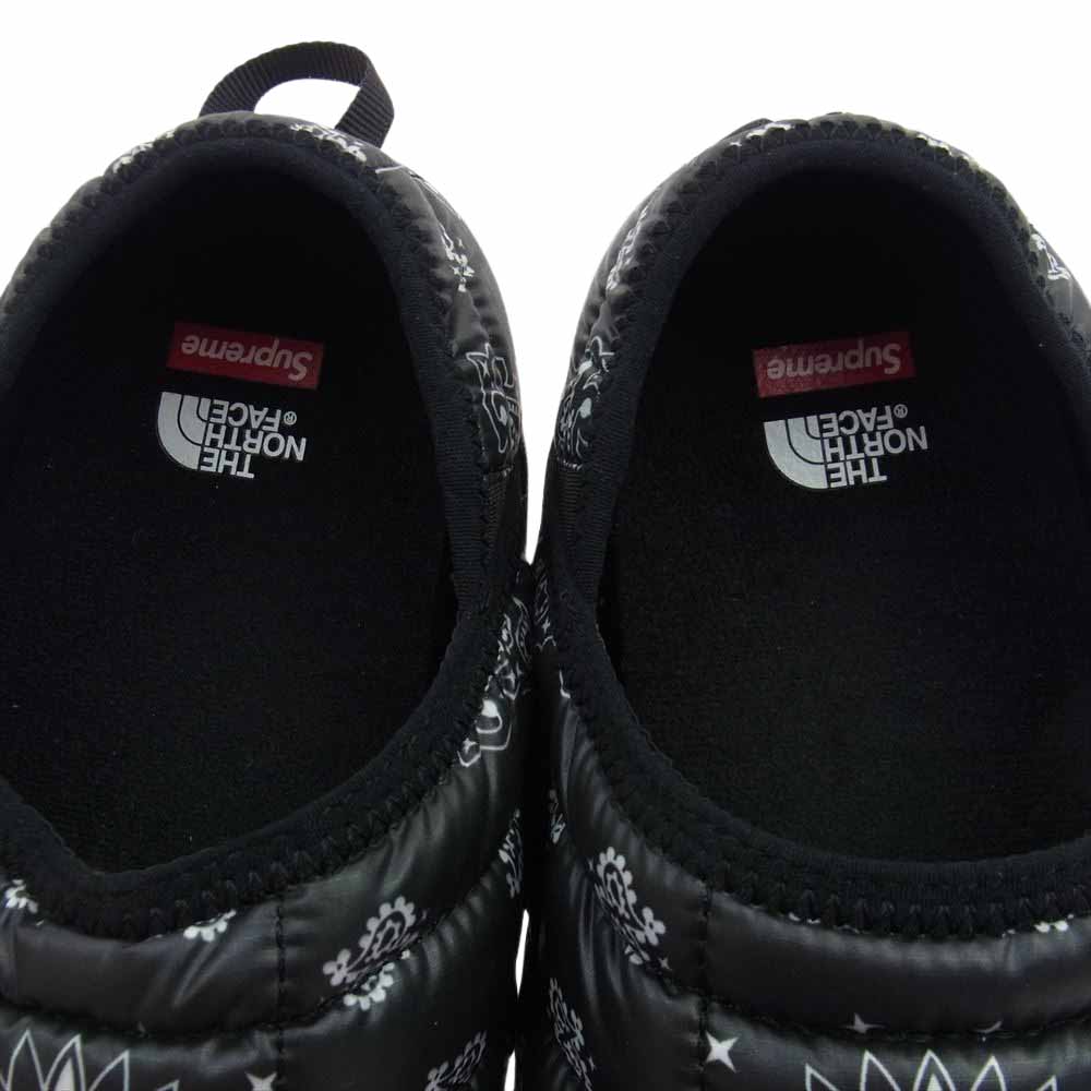 Supreme シュプリーム 14AW NF01470 × THE NORTH FACE ノースフェイス BANDANA TRACTION MULE バンダナ トランクション ミュール ブーツ ブラック系 25cm【極上美品】【中古】