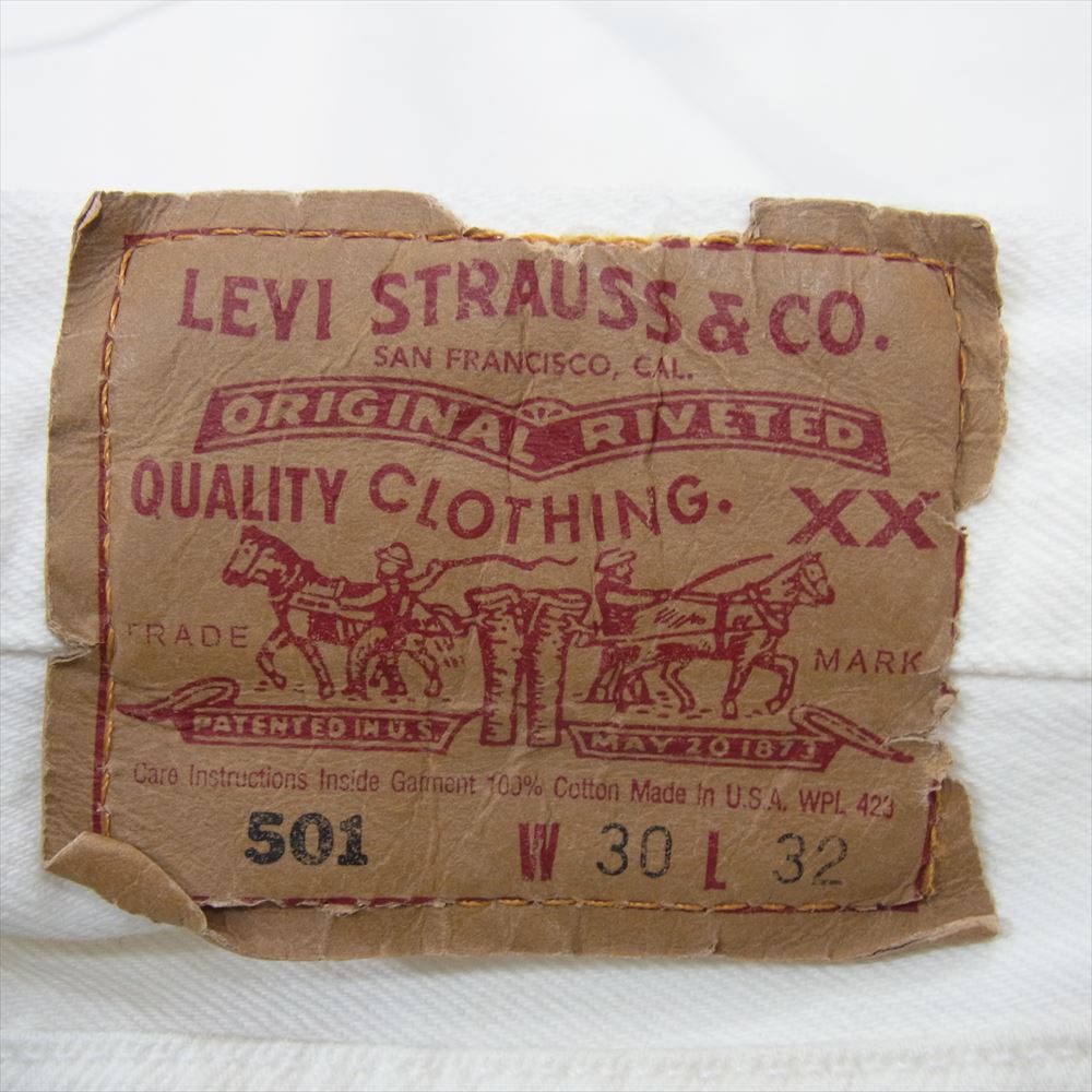 Levi's リーバイス 501-0651 USA製 501 ボタンフライ ストレート ホワイト デニム パンツ  ホワイト系 30【中古】