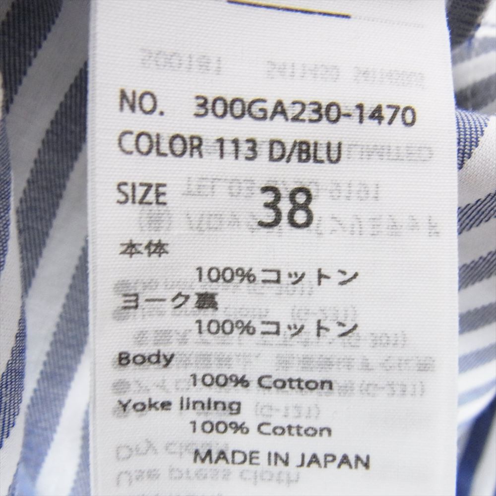 ENFOLD エンフォルド 300GA230-1470 LONG-COLLAR SHIRT ロング カラー シャツ ブルー系 38【中古】