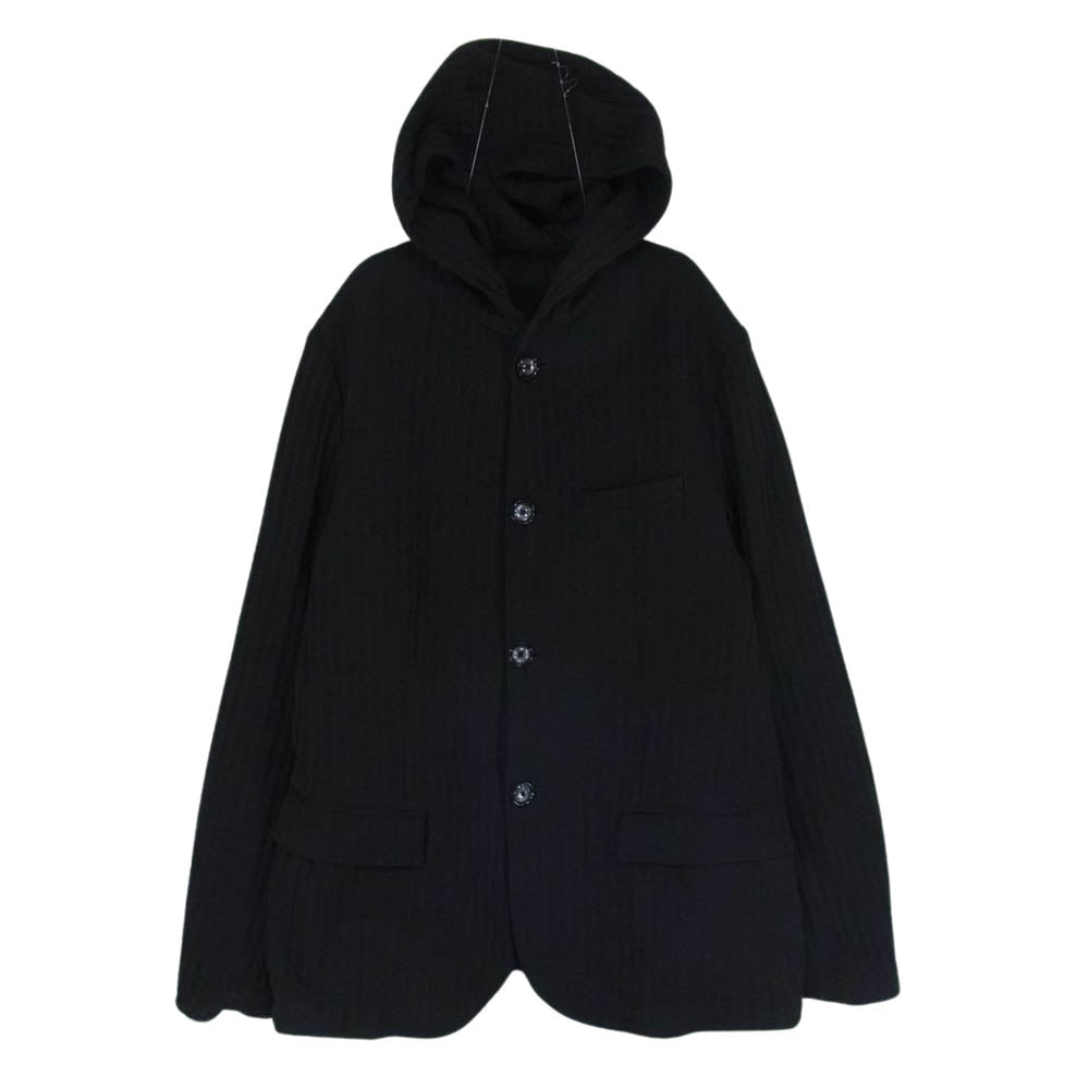 Emporio Armani エンポリオ・アルマーニ 3H1GN6 ハニカムジャガード ハウンドトゥース フーデッド ジャケット ブラック系 50【中古】
