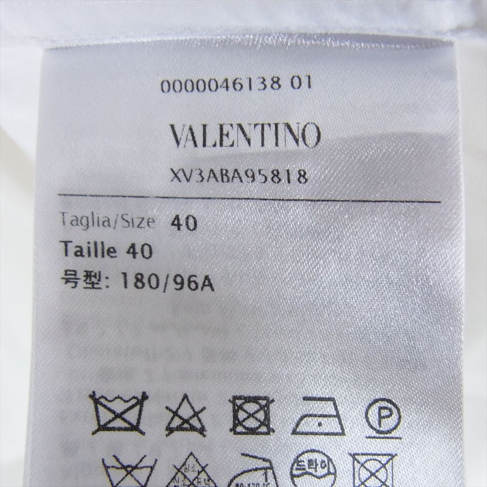 VALENTINO ヴァレンティノ XV3ABA95818 Butterfly Embroidered Poplin Shirt バタフライ エンブロイダリー ポプリン シャツ ホワイト系 40【中古】