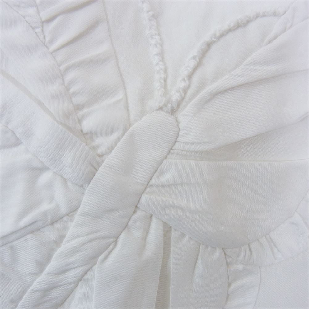 VALENTINO ヴァレンティノ XV3ABA95818 Butterfly Embroidered Poplin Shirt バタフライ エンブロイダリー ポプリン シャツ ホワイト系 40【中古】