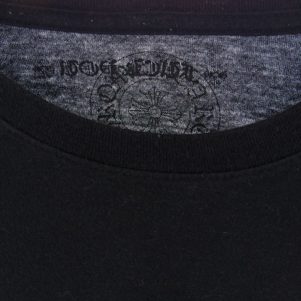 CHROME HEARTS クロムハーツ（原本無） Horseshoe L/S Tee バックホースシュー 袖フローラルクロスプリント 長袖 Tシャツ ブラック系 L【中古】