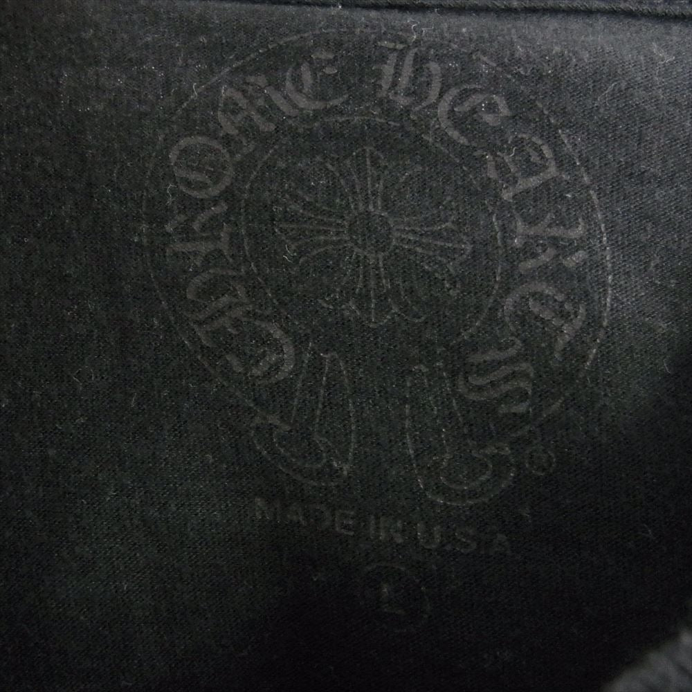 CHROME HEARTS クロムハーツ（原本無） Horseshoe L/S Tee バックホースシュー 袖フローラルクロスプリント 長袖 Tシャツ ブラック系 L【中古】