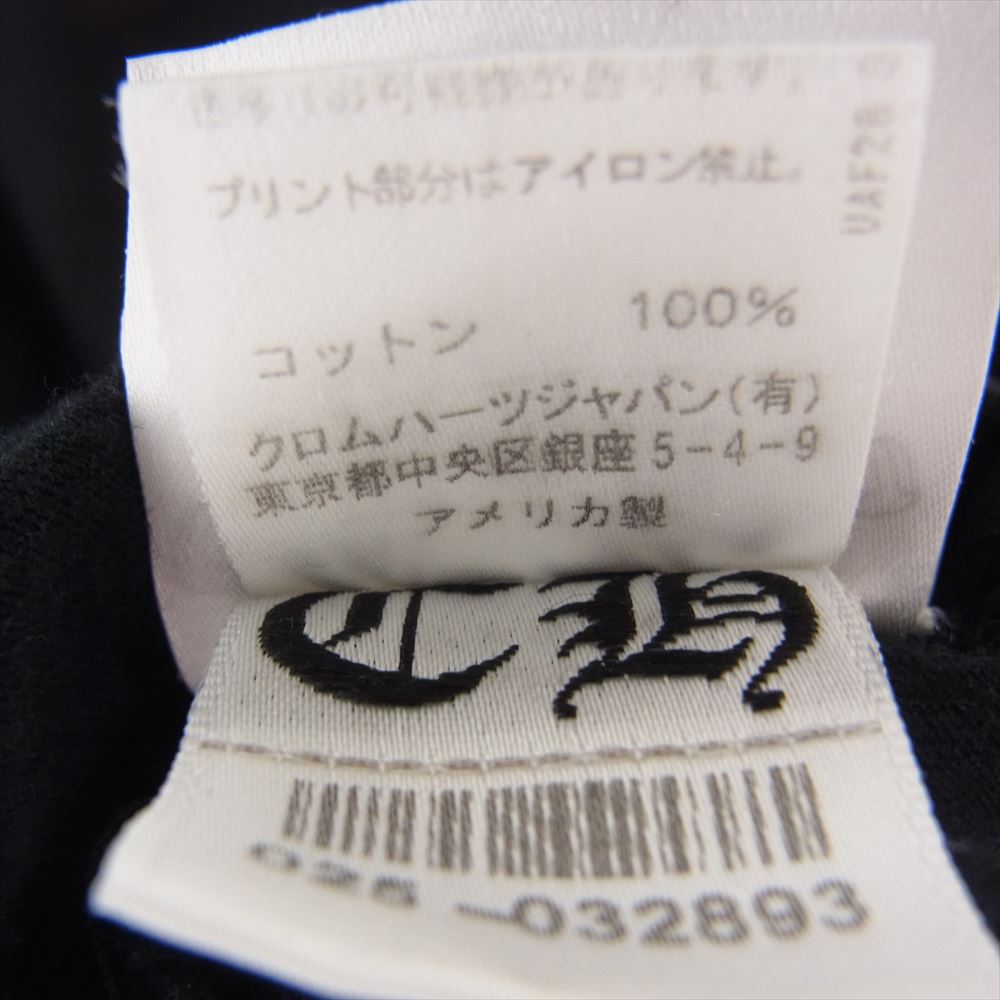 CHROME HEARTS クロムハーツ（原本無） Horseshoe L/S Tee バックホースシュー 袖フローラルクロスプリント 長袖 Tシャツ ブラック系 L【中古】