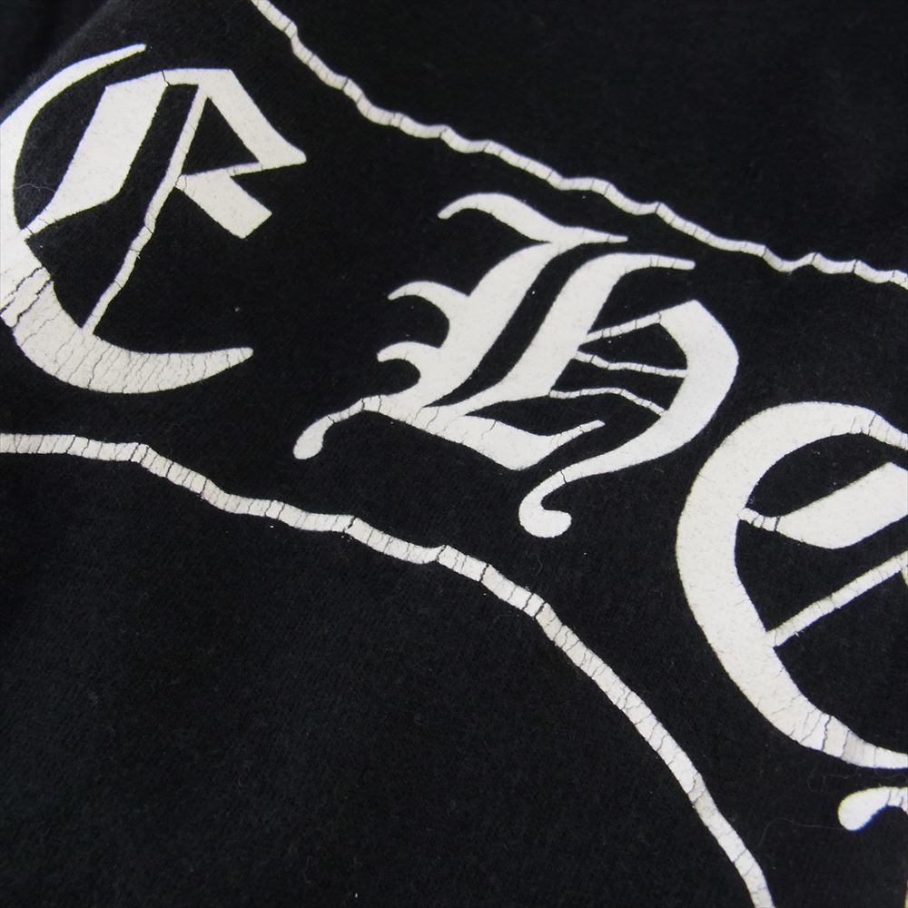 CHROME HEARTS クロムハーツ（原本無） Horseshoe L/S Tee バックホースシュー 袖フローラルクロスプリント 長袖 Tシャツ ブラック系 L【中古】