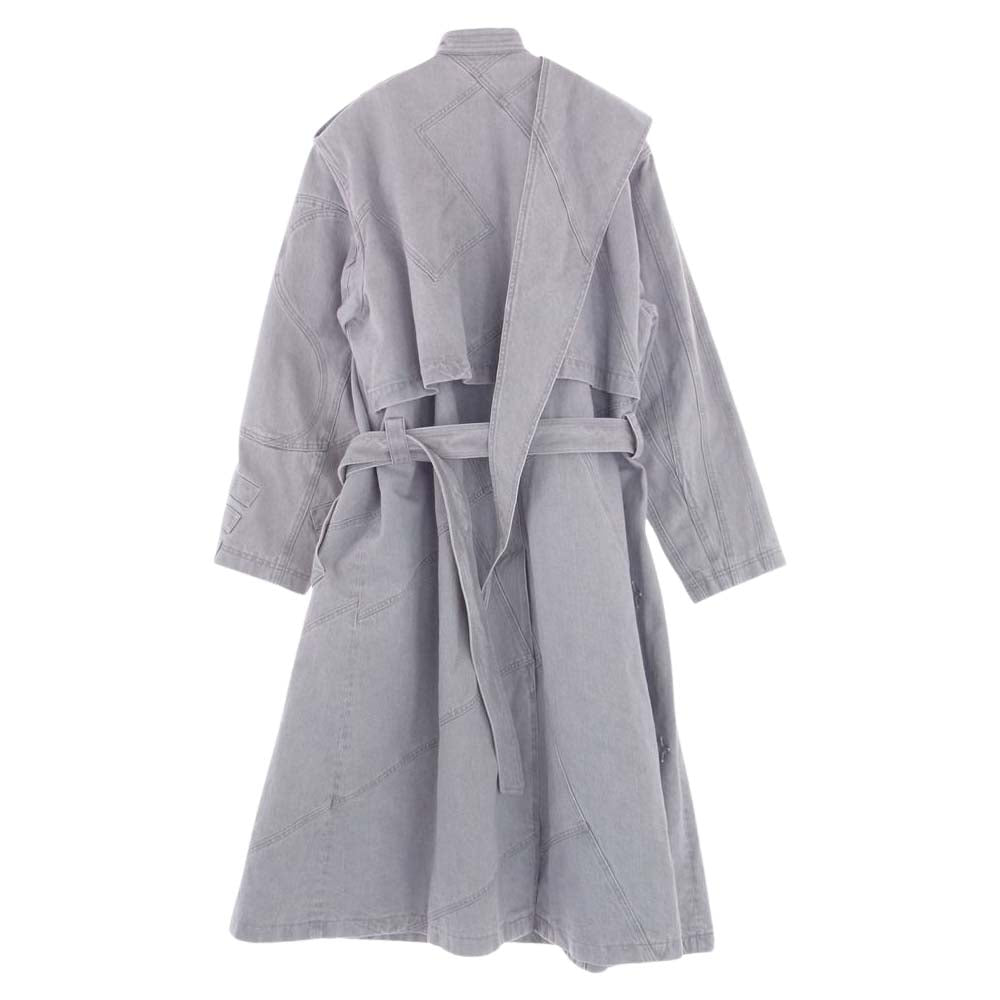 LOUIS VUITTON ルイ・ヴィトン 19AW LOOK10 1A5PGI フラッグス パッチワーク バンダナ スター デニム トレンチコート グレー系 46【中古】