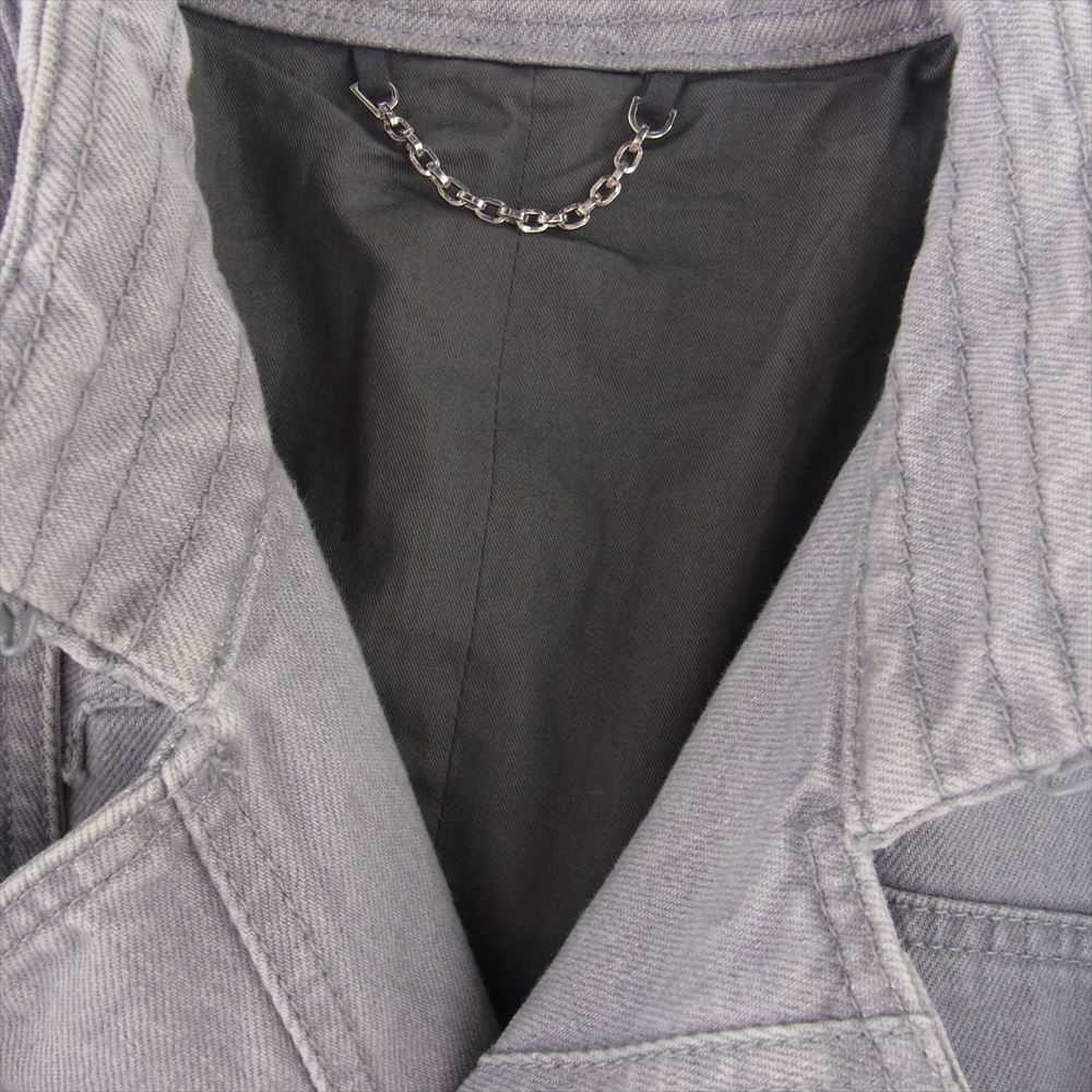 LOUIS VUITTON ルイ・ヴィトン 19AW LOOK10 1A5PGI フラッグス パッチワーク バンダナ スター デニム トレンチコート グレー系 46【中古】