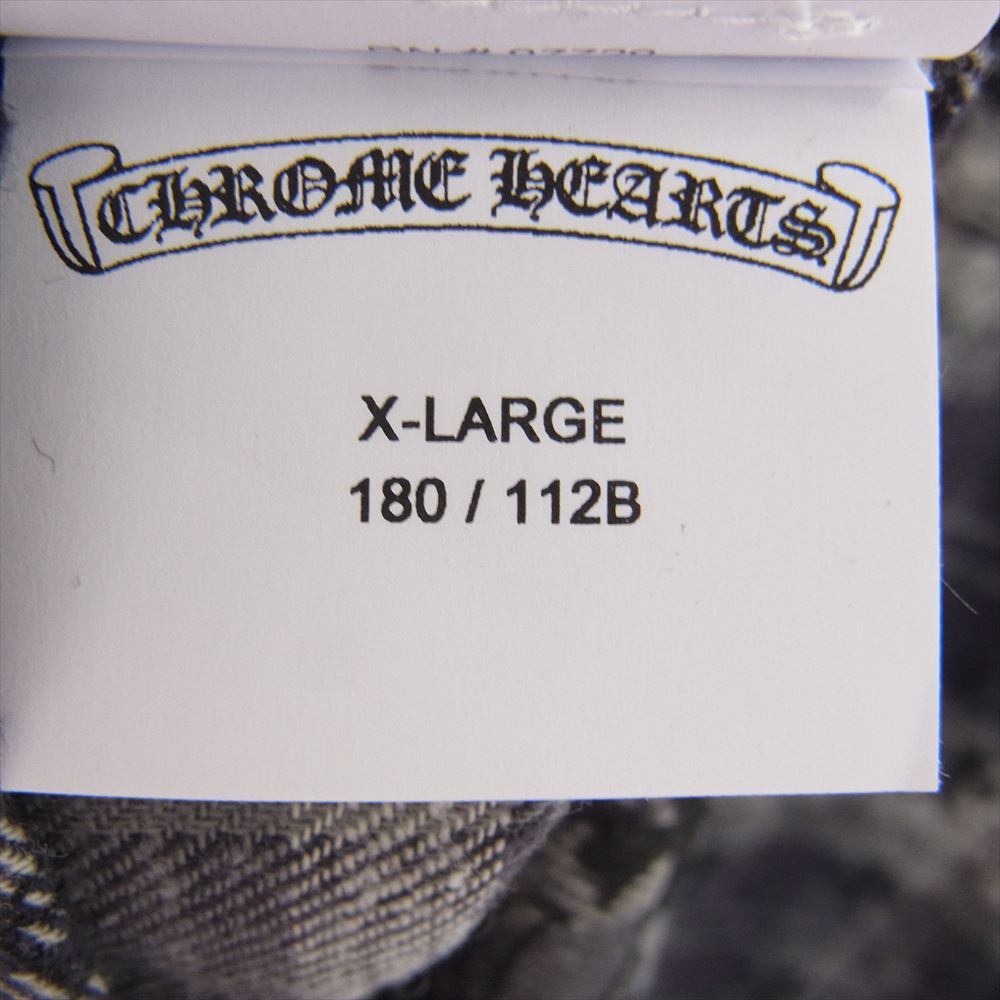 CHROME HEARTS クロムハーツ（原本無） LOOSEENDS LS CHECK CHプラス総柄 クロスボタン クロスパッチ ルーズエンド チェック フランネル 長袖シャツ グレー系 XL【極上美品】【中古】