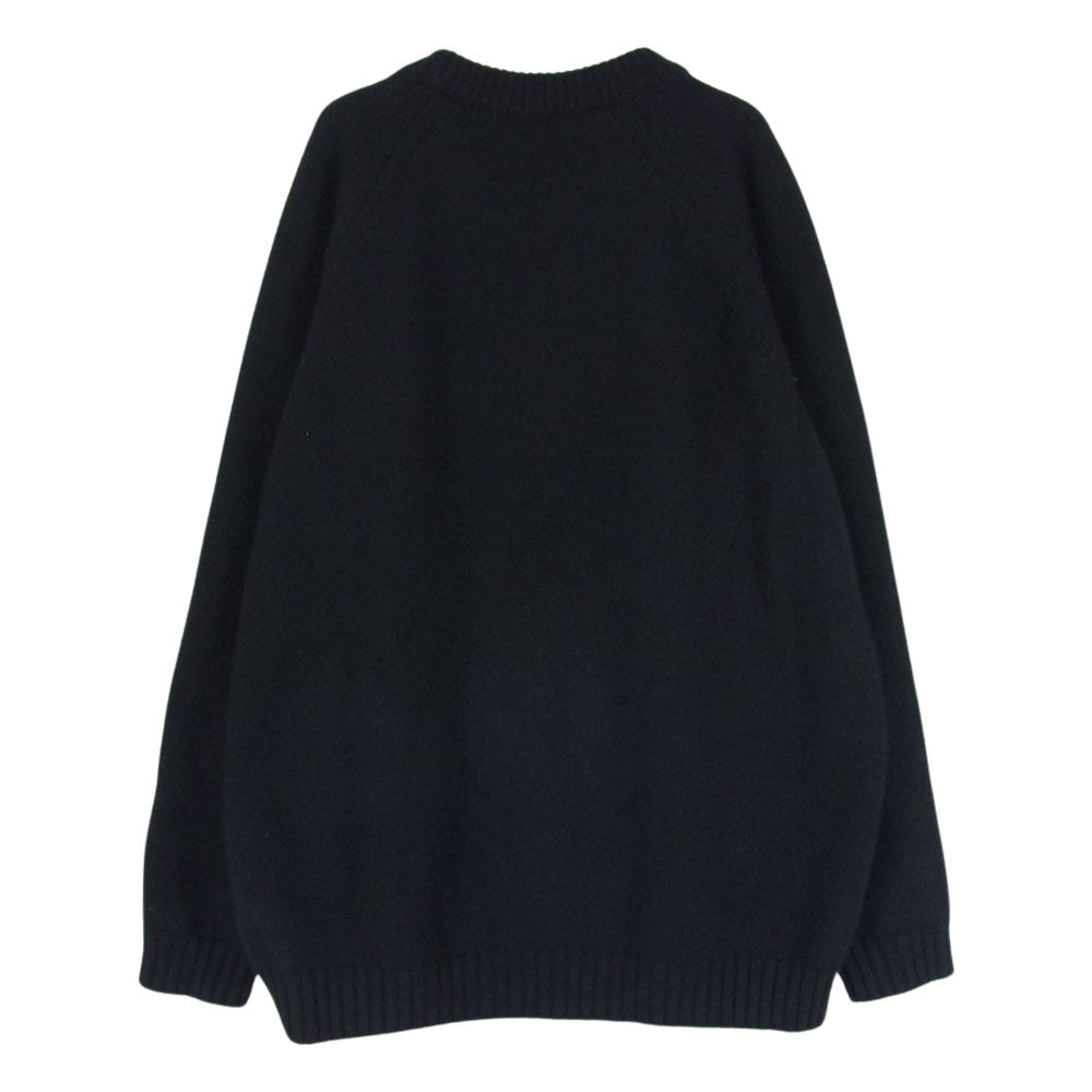 エイトン KRAGIW0912 CASHMERE WASHI カシミヤ カシミア 和紙 クルーネック セーター ニット ブラック系 06【中古】