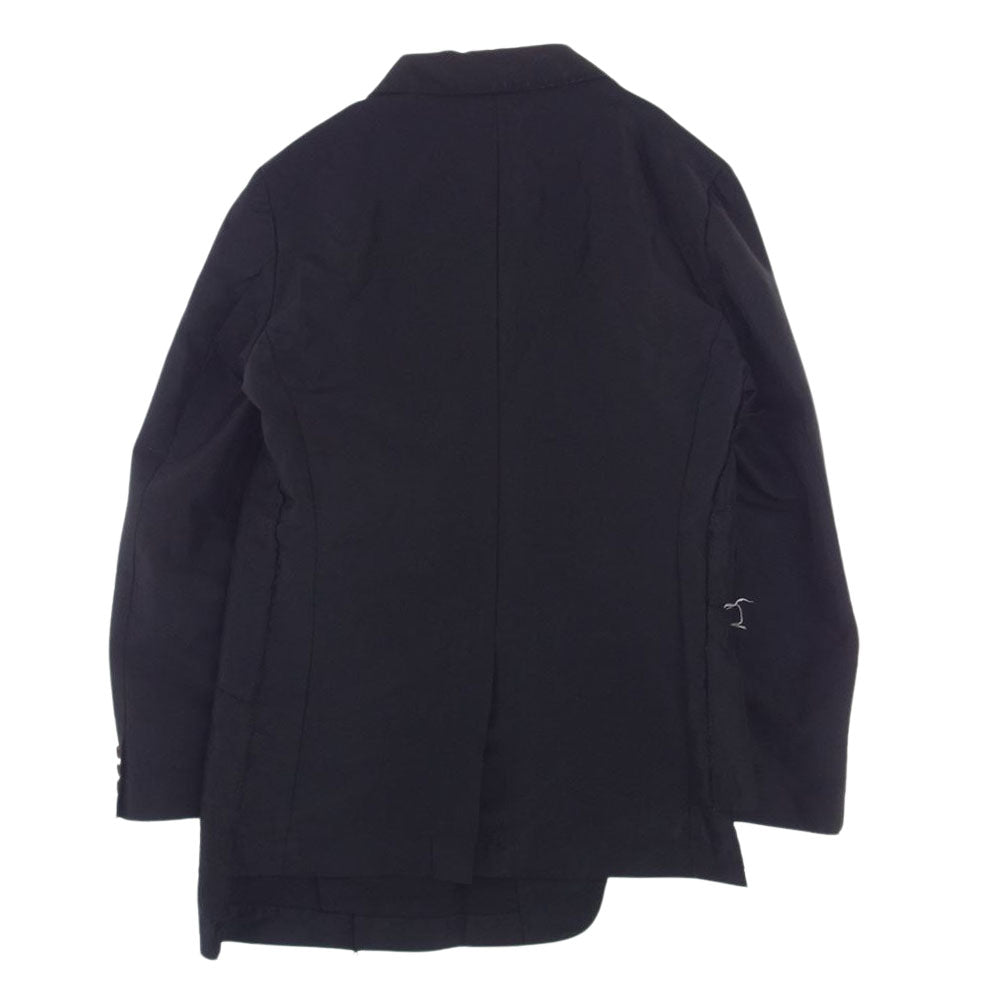 COMME des GARCONS HOMME PLUS コムデギャルソンオムプリュス 20AW PF-J059 ポリエステル縮絨 製品加工 アシンメトリー テーラードジャケット ブラック系 M【中古】