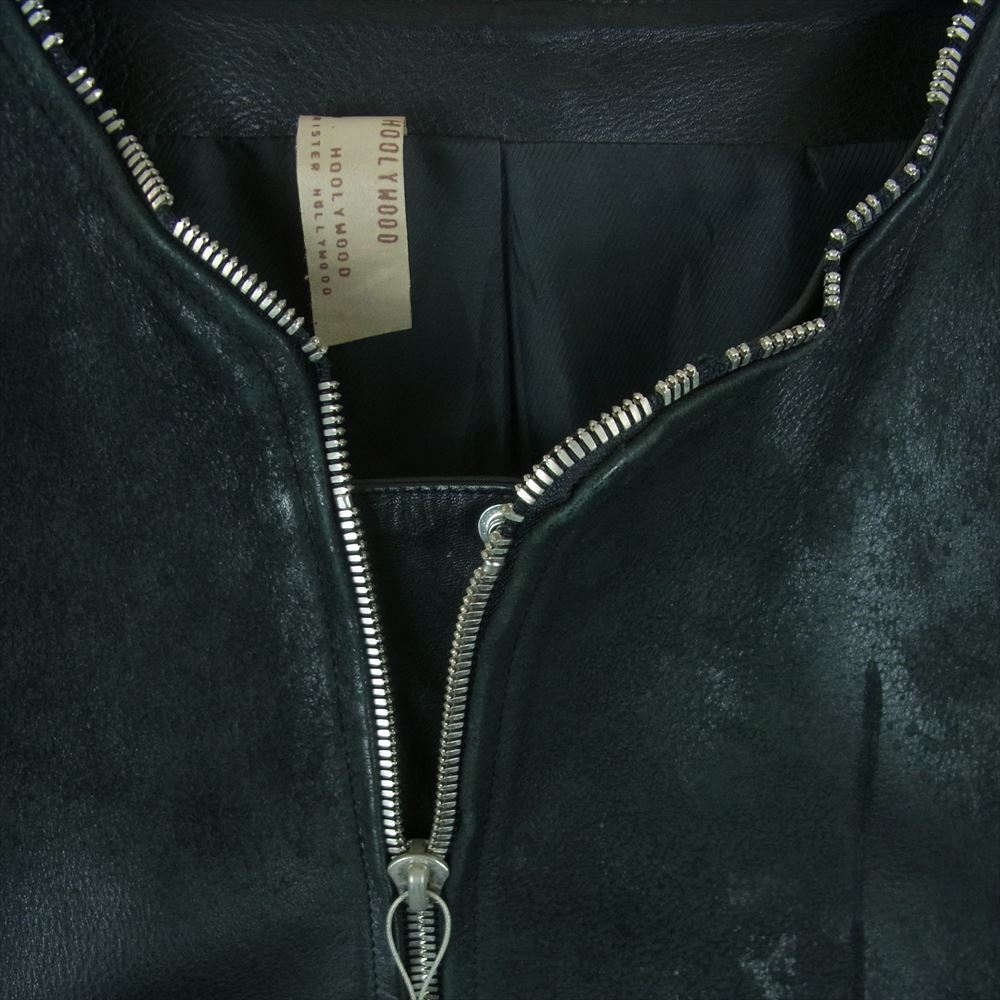 N.HOOLYWOOD エヌハリウッド 02AW ルシファー期 初期タグ Leather Rider's Jacket 刃こぼれ レザー ライダース ジャケット ブラック系 M【中古】