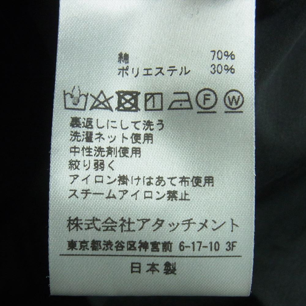 ATTACHMENT アタッチメント AP02-201 STRETCH 2TUCK EASY PT ストレッチ 2タック イージー パンツ 日本製 ブラック系 1【中古】