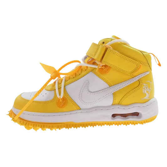 NIKE ナイキ DR0500-101 × Off-White Air Force 1 Mid SP LTHR White and Varsity Maize オフホワイト エアフォース ミッド SP レザー ホワイト アンド バーシティメイズ ホワイト系 イエロー系 US8(26cm)【極上美品】【中古】