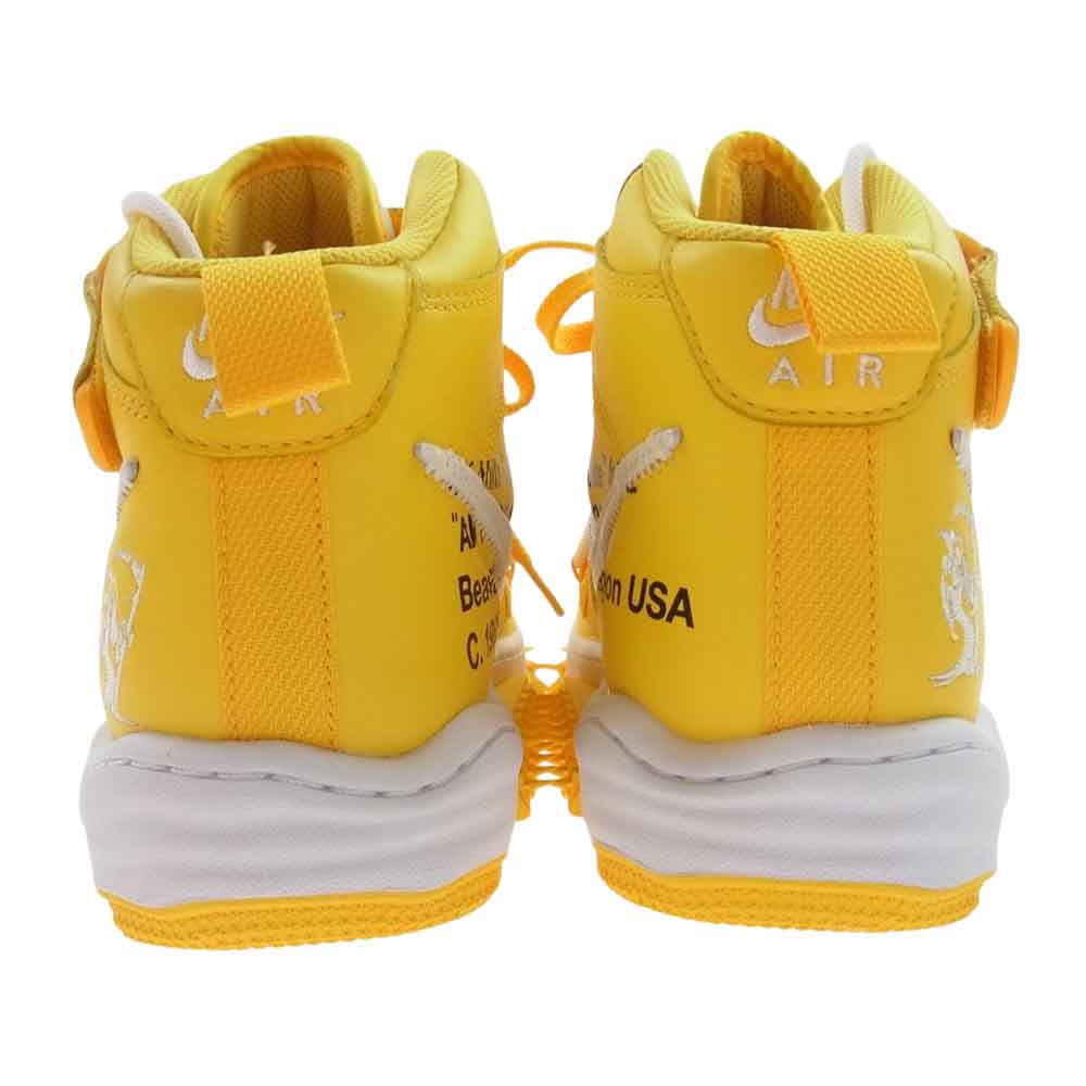 NIKE ナイキ DR0500-101 × Off-White Air Force 1 Mid SP LTHR White and Varsity Maize オフホワイト エアフォース ミッド SP レザー ホワイト アンド バーシティメイズ ホワイト系 イエロー系 US8(26cm)【極上美品】【中古】
