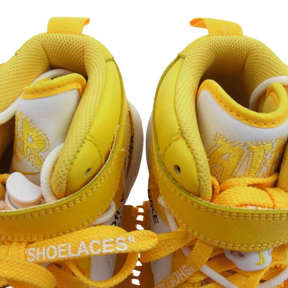 NIKE ナイキ DR0500-101 × Off-White Air Force 1 Mid SP LTHR White and Varsity Maize オフホワイト エアフォース ミッド SP レザー ホワイト アンド バーシティメイズ ホワイト系 イエロー系 US8(26cm)【極上美品】【中古】